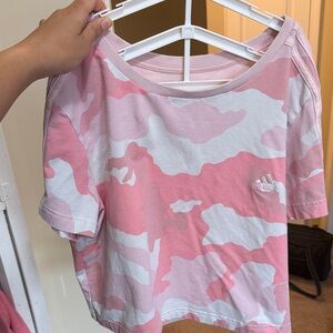 Women’s Adidas Pink and White Camo Tee XL
